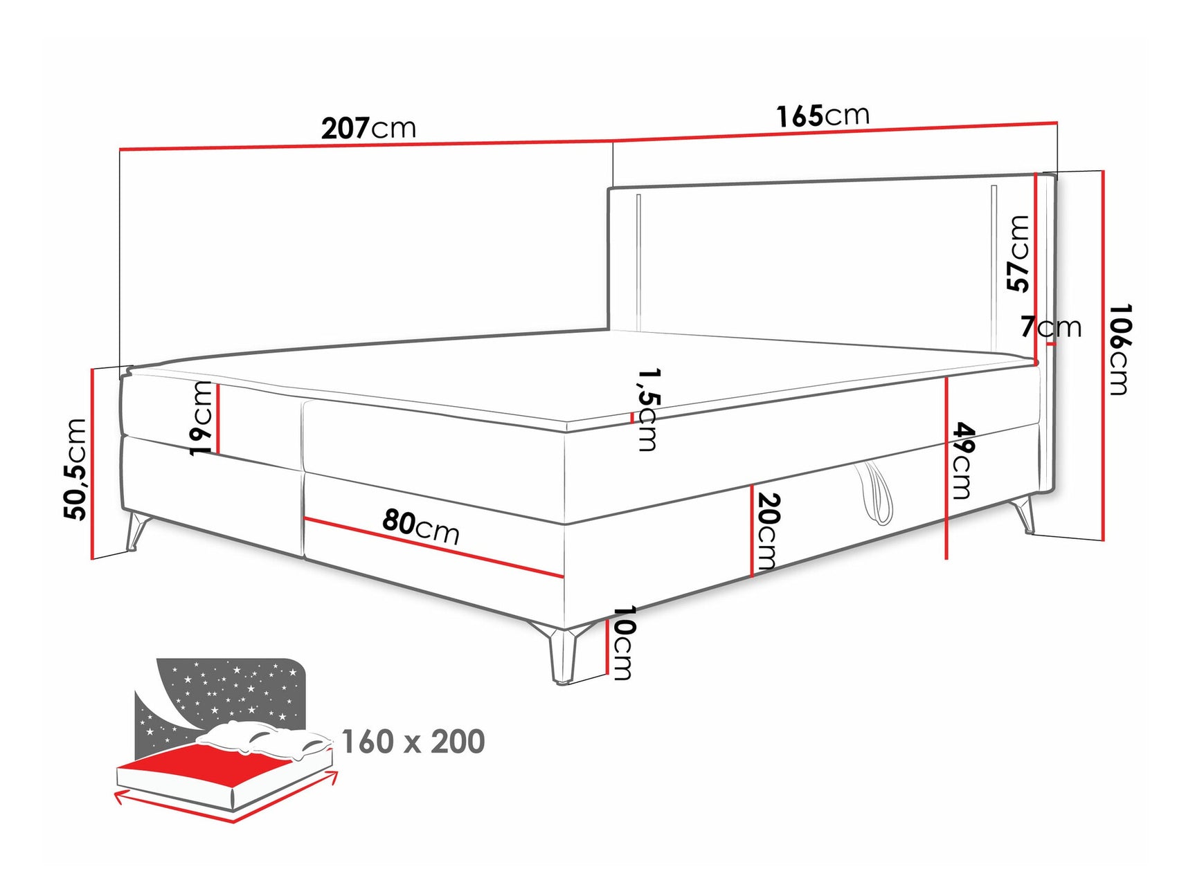 Continental bed Memphis 147