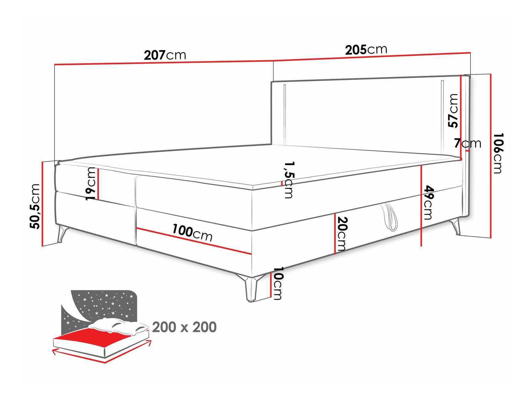 Continental bed Memphis 147