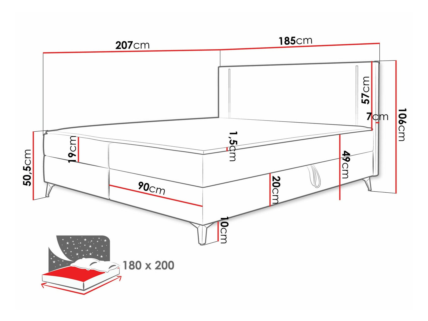 Continental bed Memphis 147