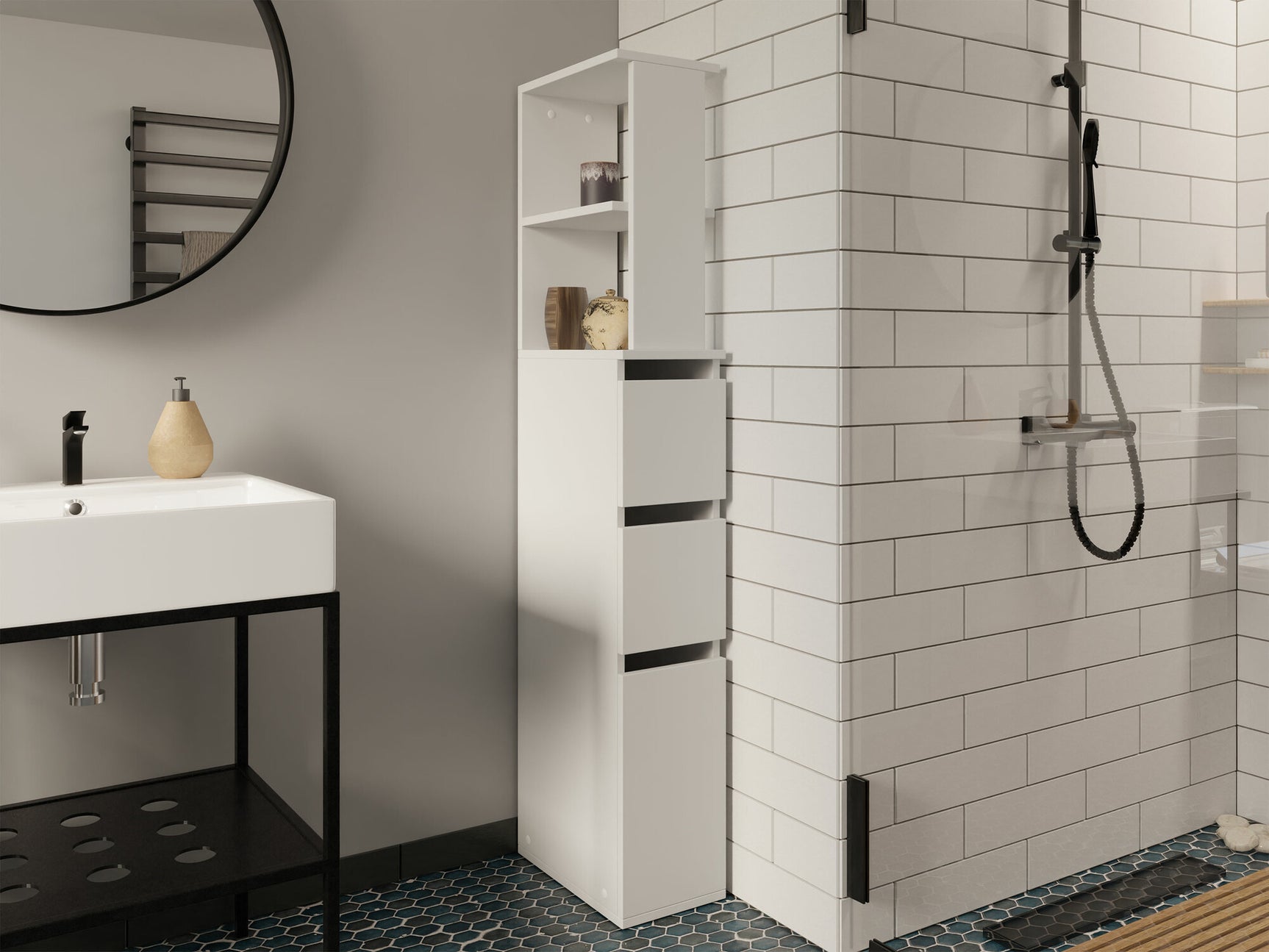 Vægmonteret badeværelsesskab Comfivo 384