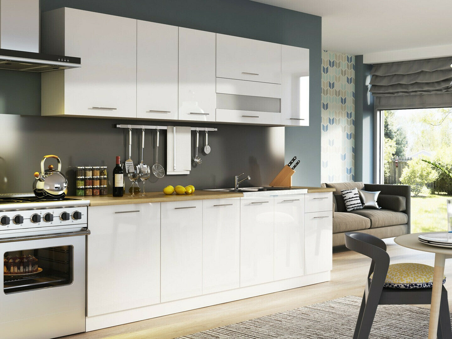 Modulært vægskab Tiffa White 125