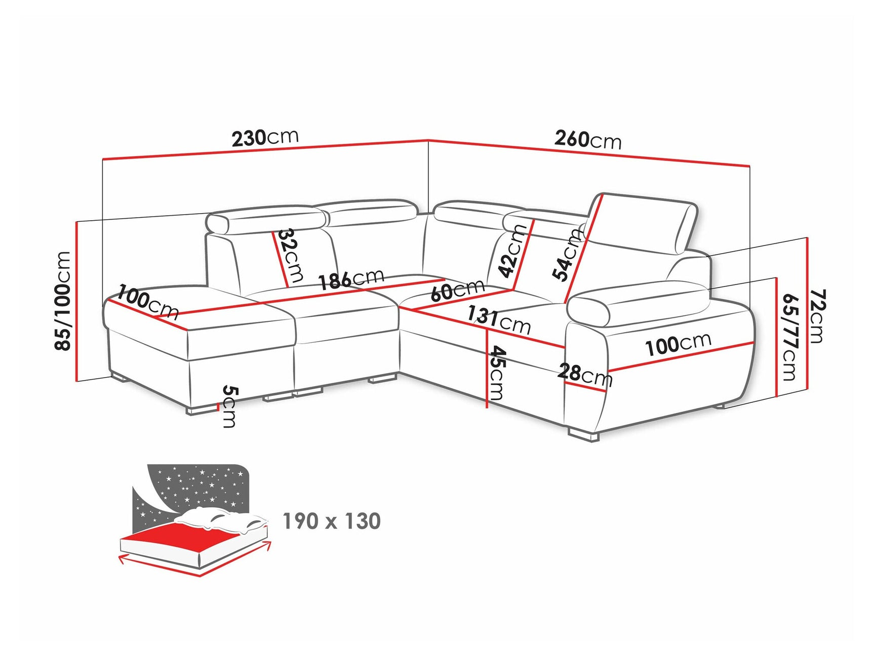 Hjørnesofa Columbus 228