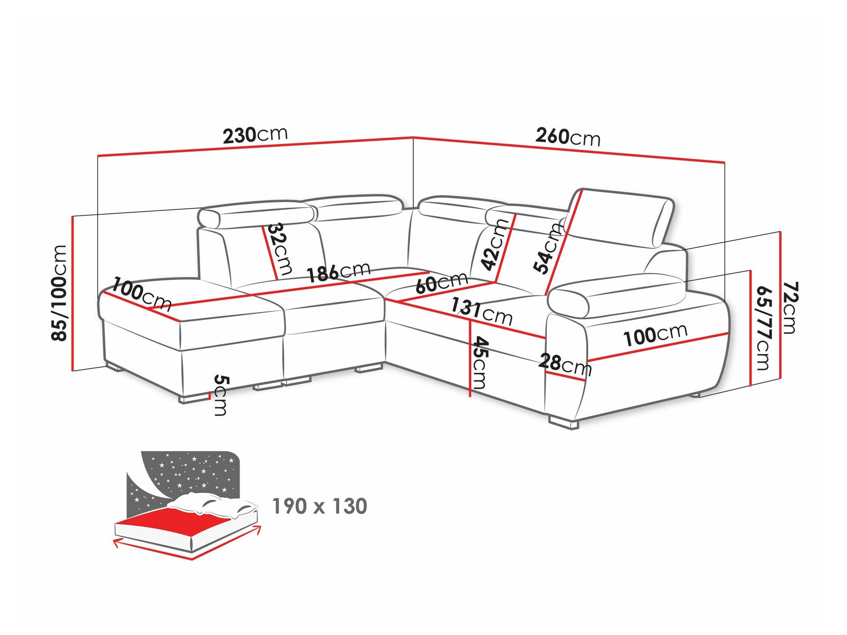 Hjørnesofa Columbus 228