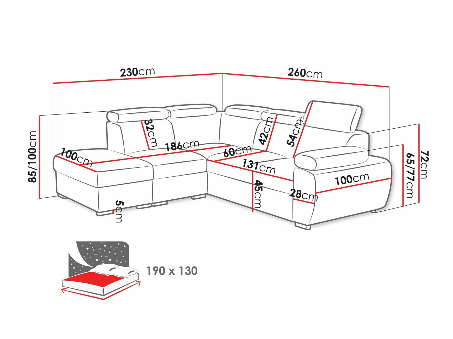 Hjørnesofa Columbus 228