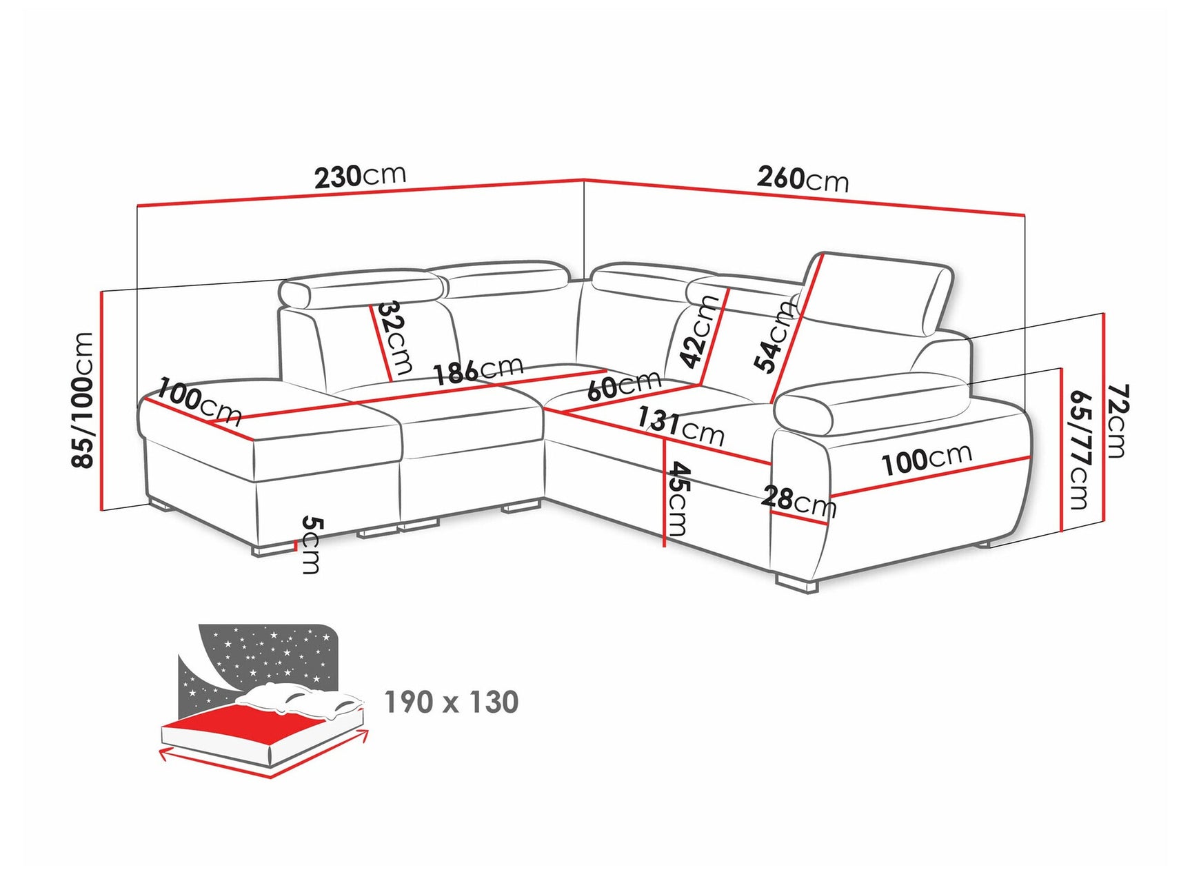 Hjørnesofa Columbus 228