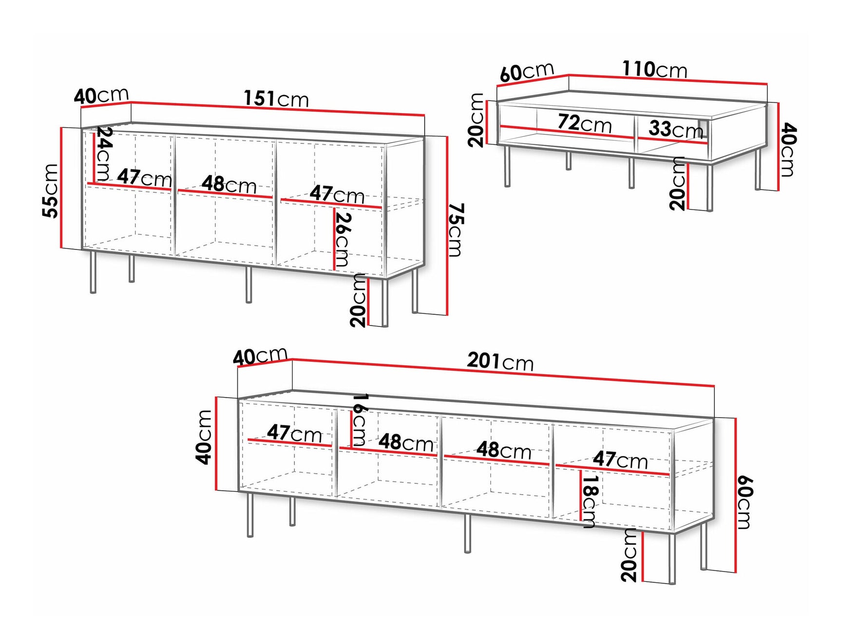 Stuemøbler-sæt Charlotte T107
