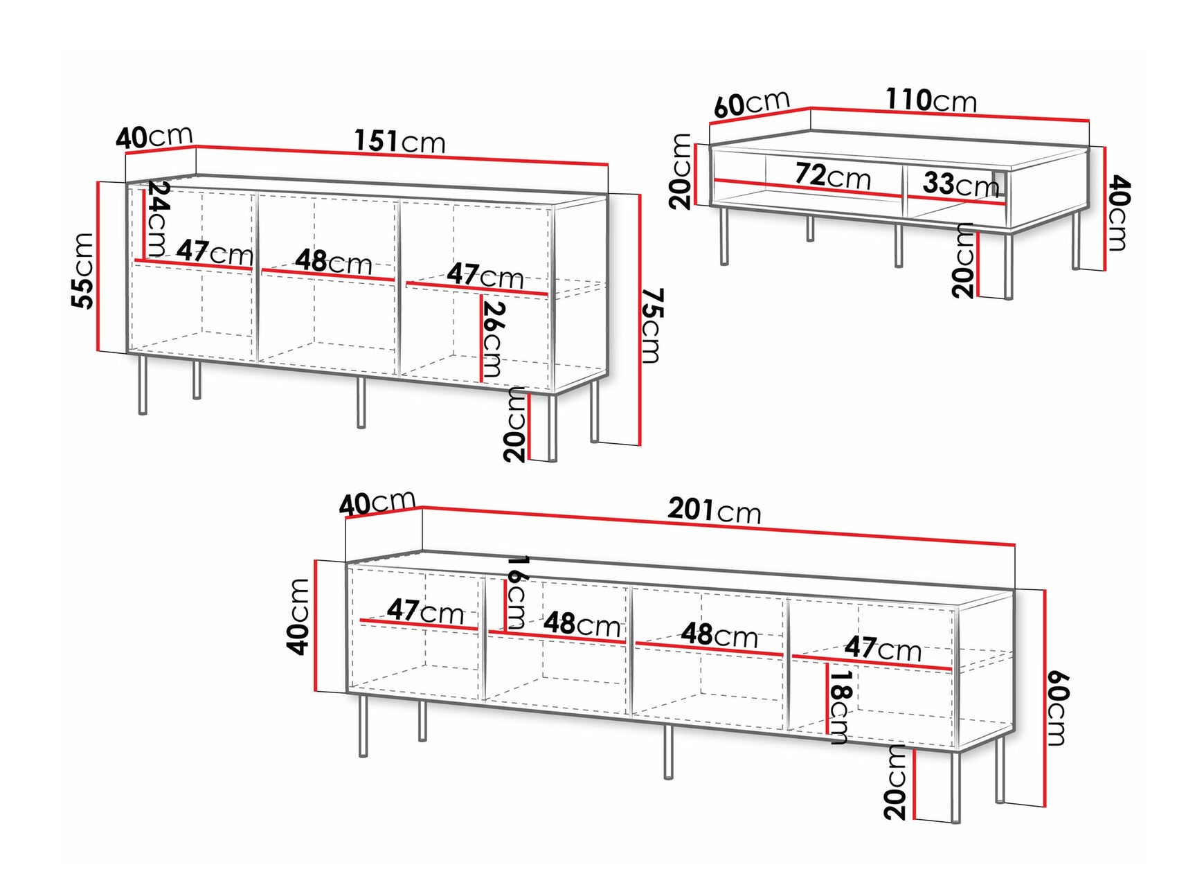 Stuemøbler-sæt Charlotte T107