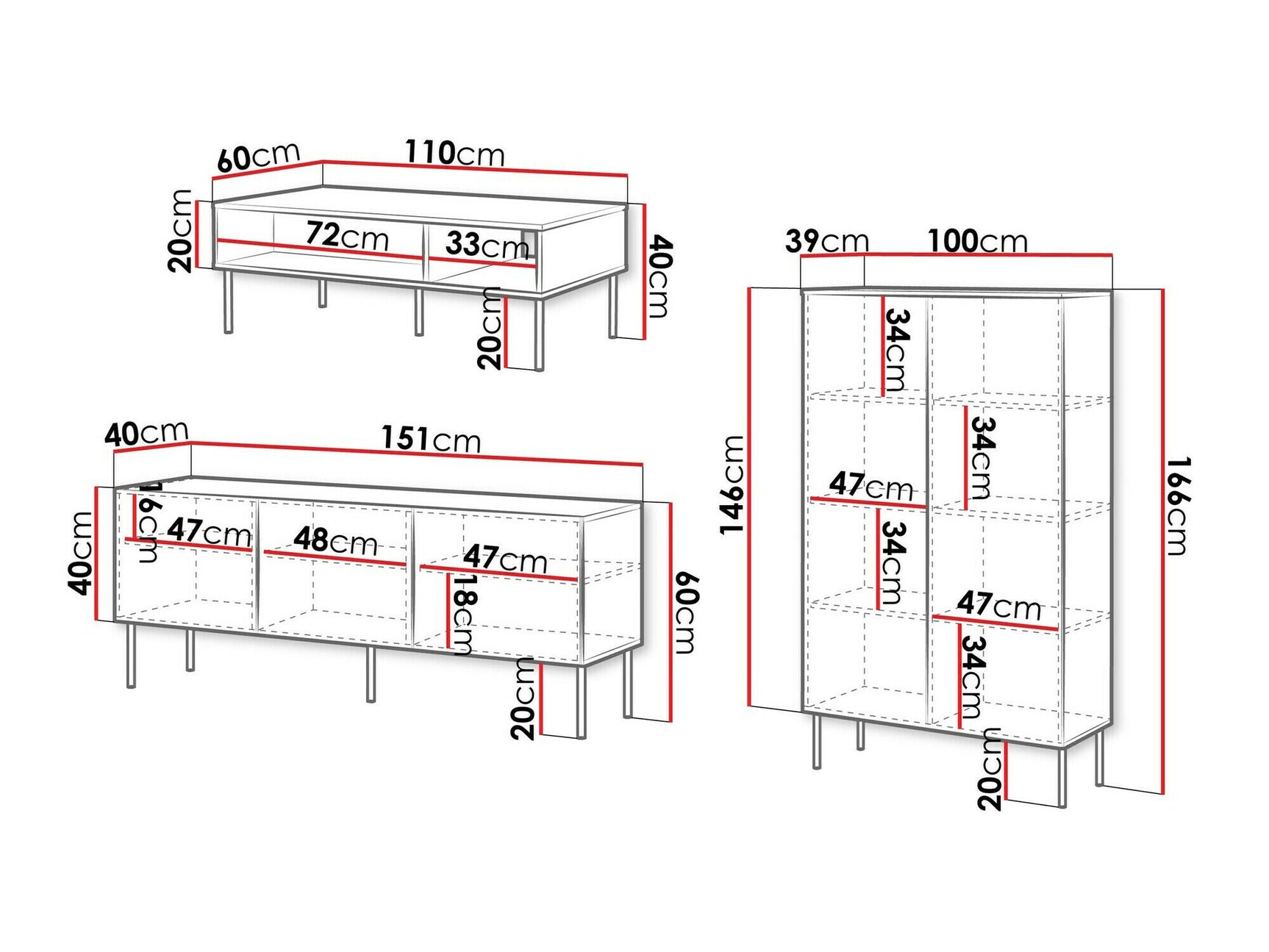 Stuemøbler-sæt Charlotte T106