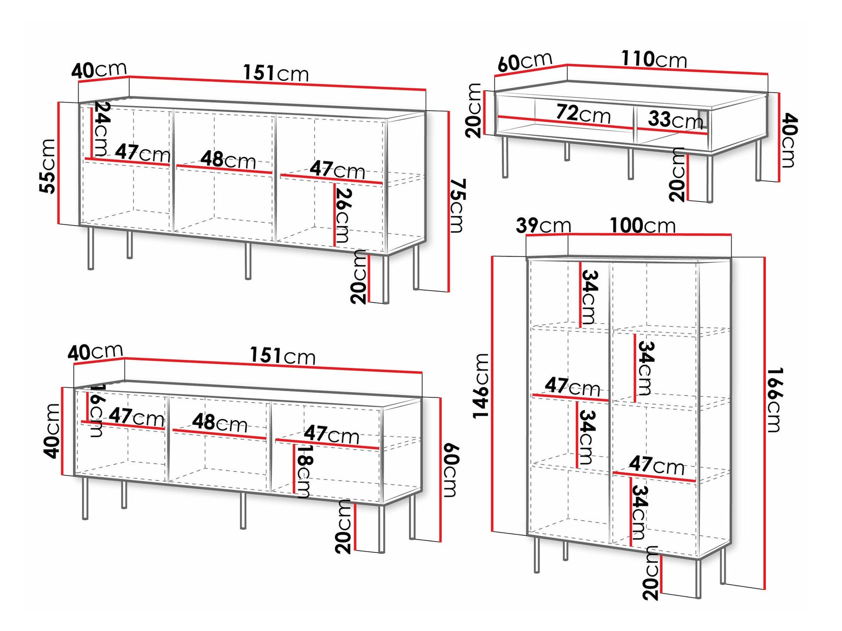 Stuemøbler-sæt Charlotte T106
