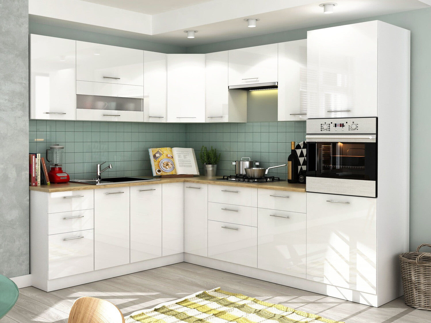 Modulopbygget vaskeskab med låger Tiffa White 138