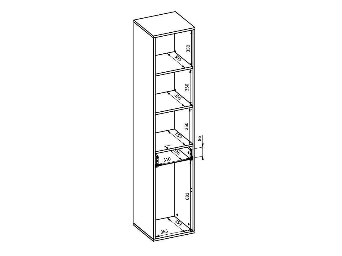 Reol til badeværelse Austin 337