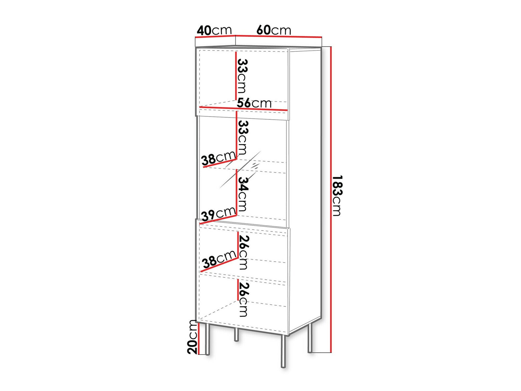 Vitrineskab Charlotte V105