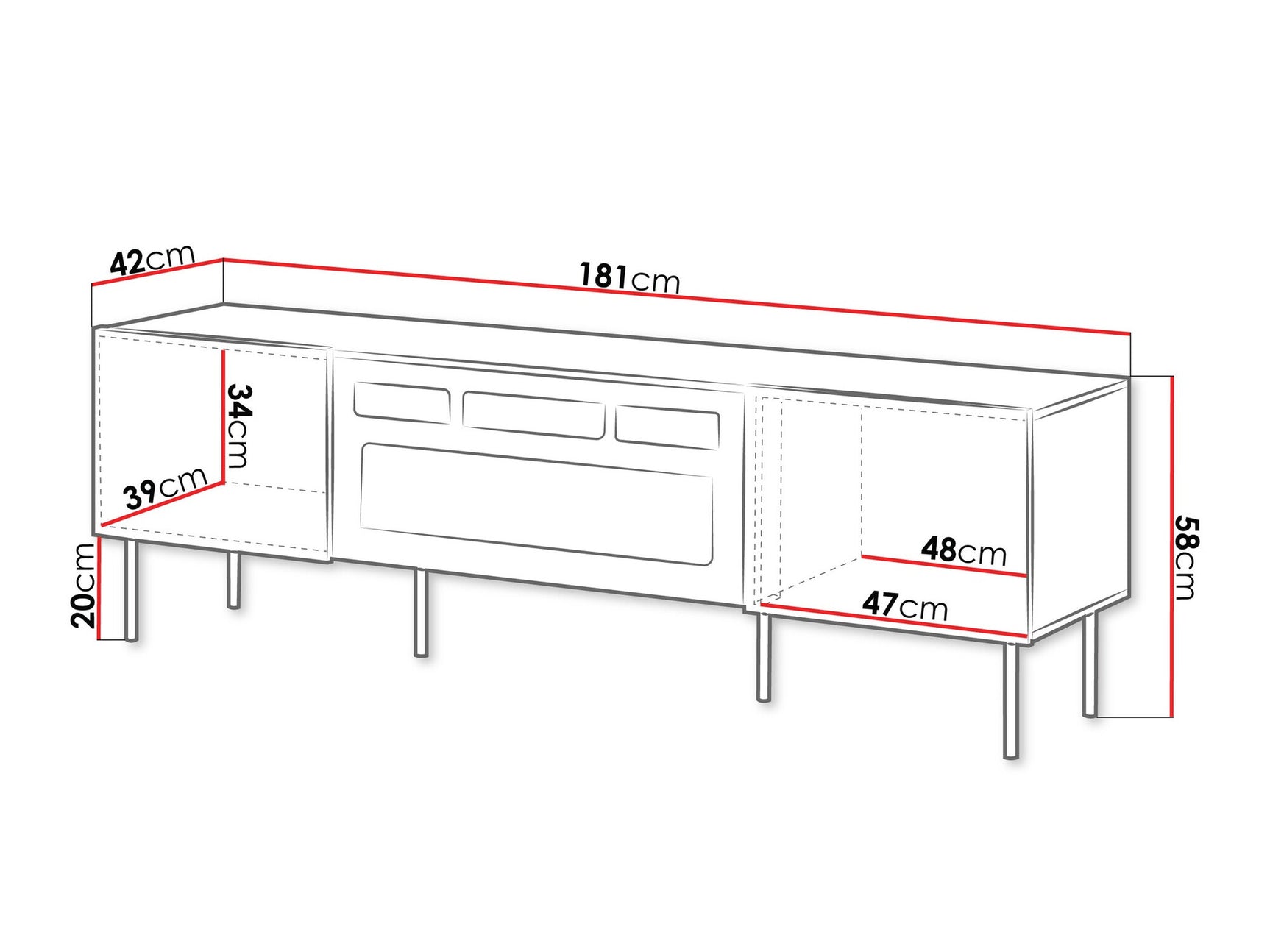 TV stand Charlotte V107