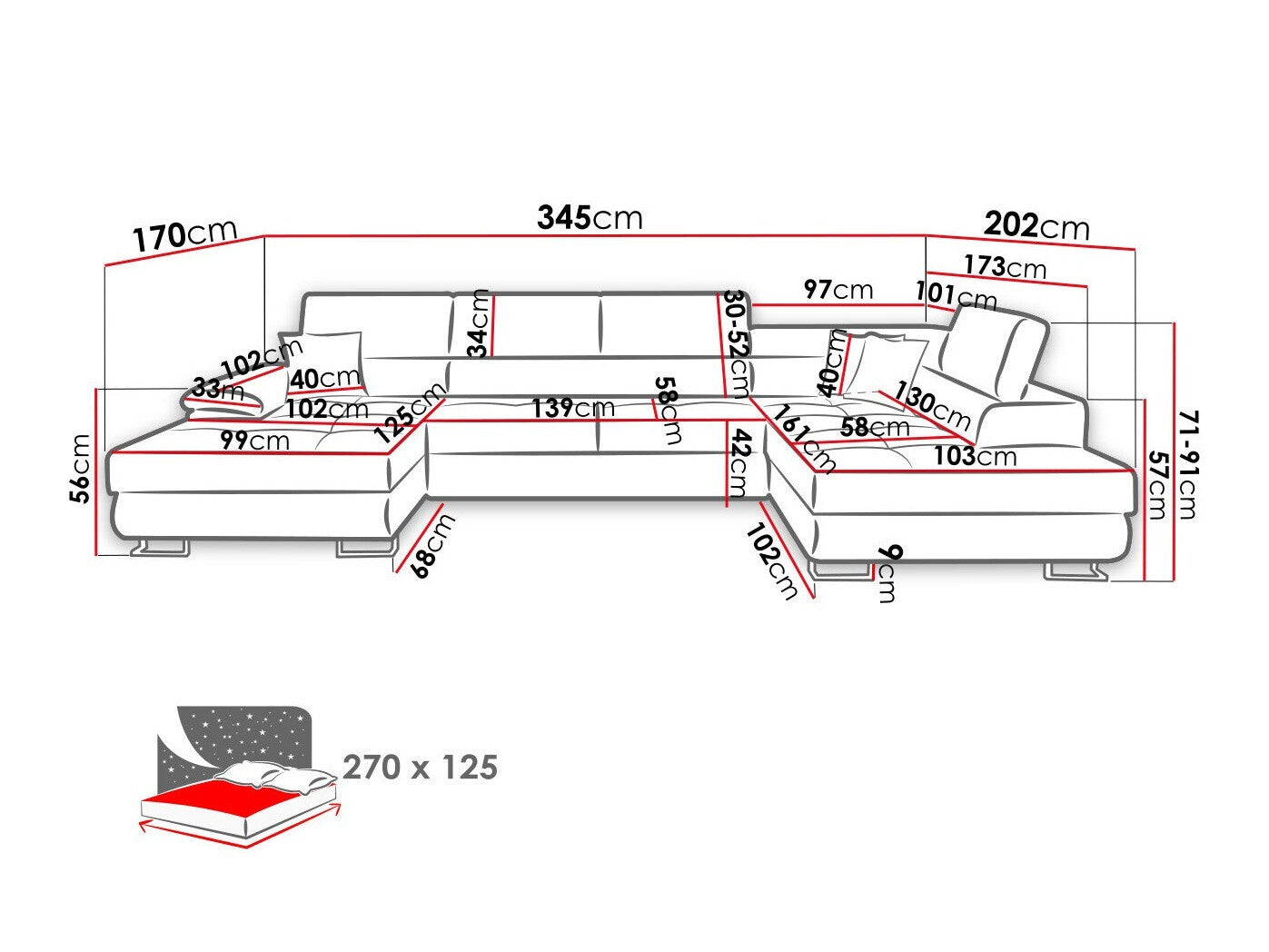 Hjørnesofa Comfivo 241