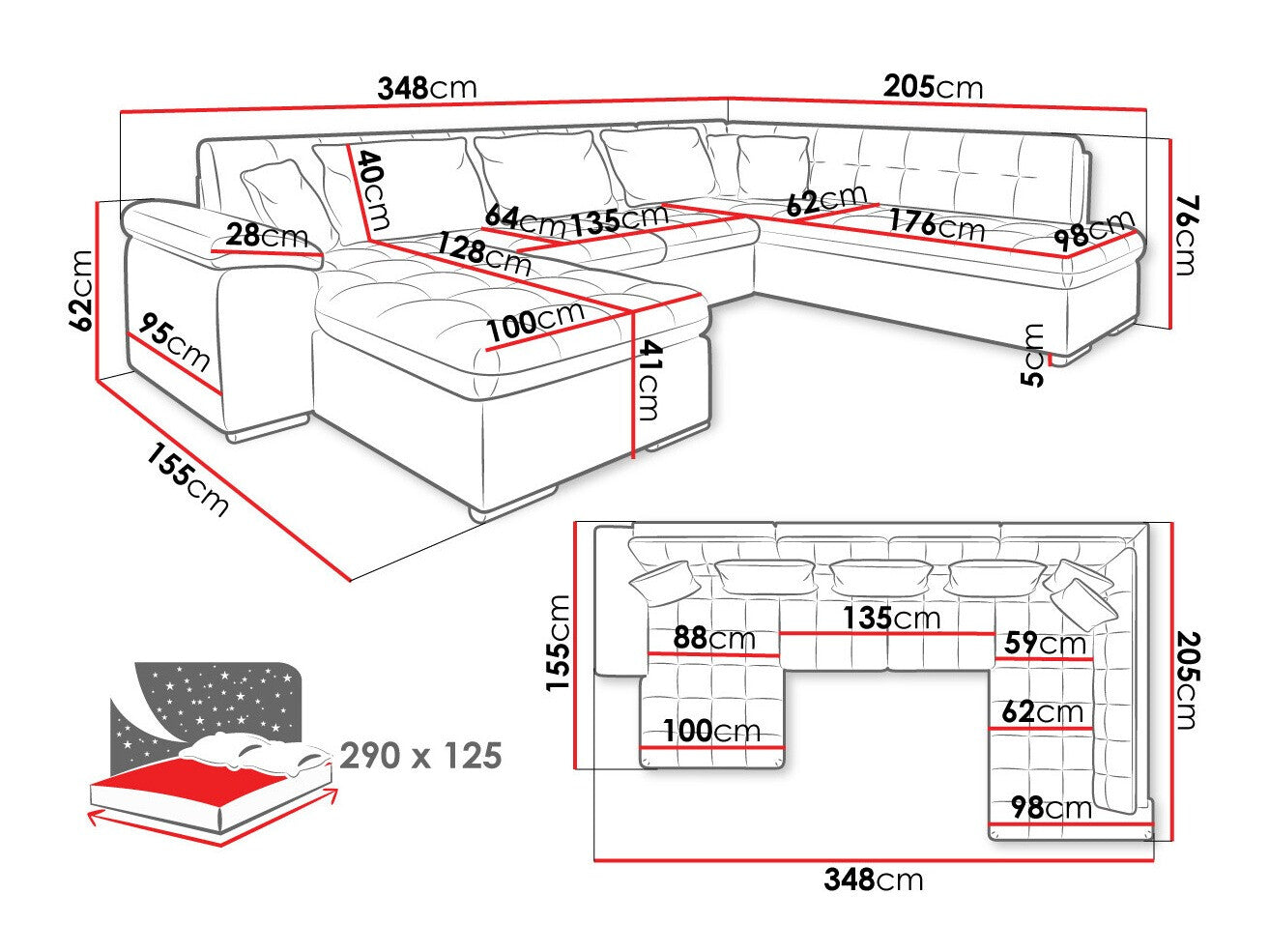 Hjørnesofa Comfivo 180