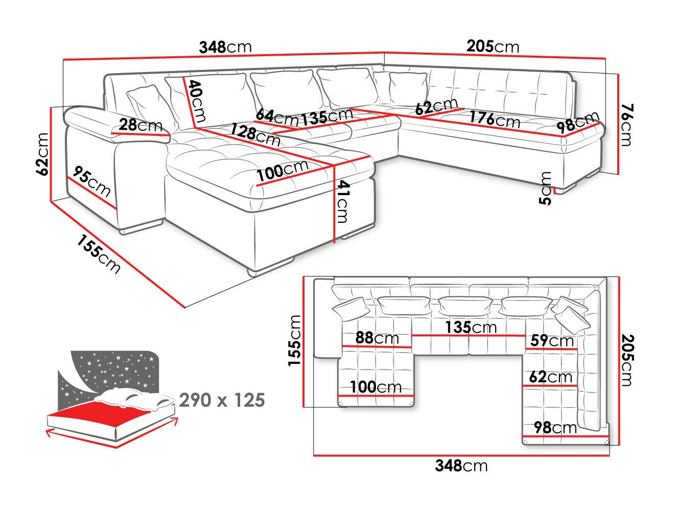 Hjørnesofa Comfivo 180