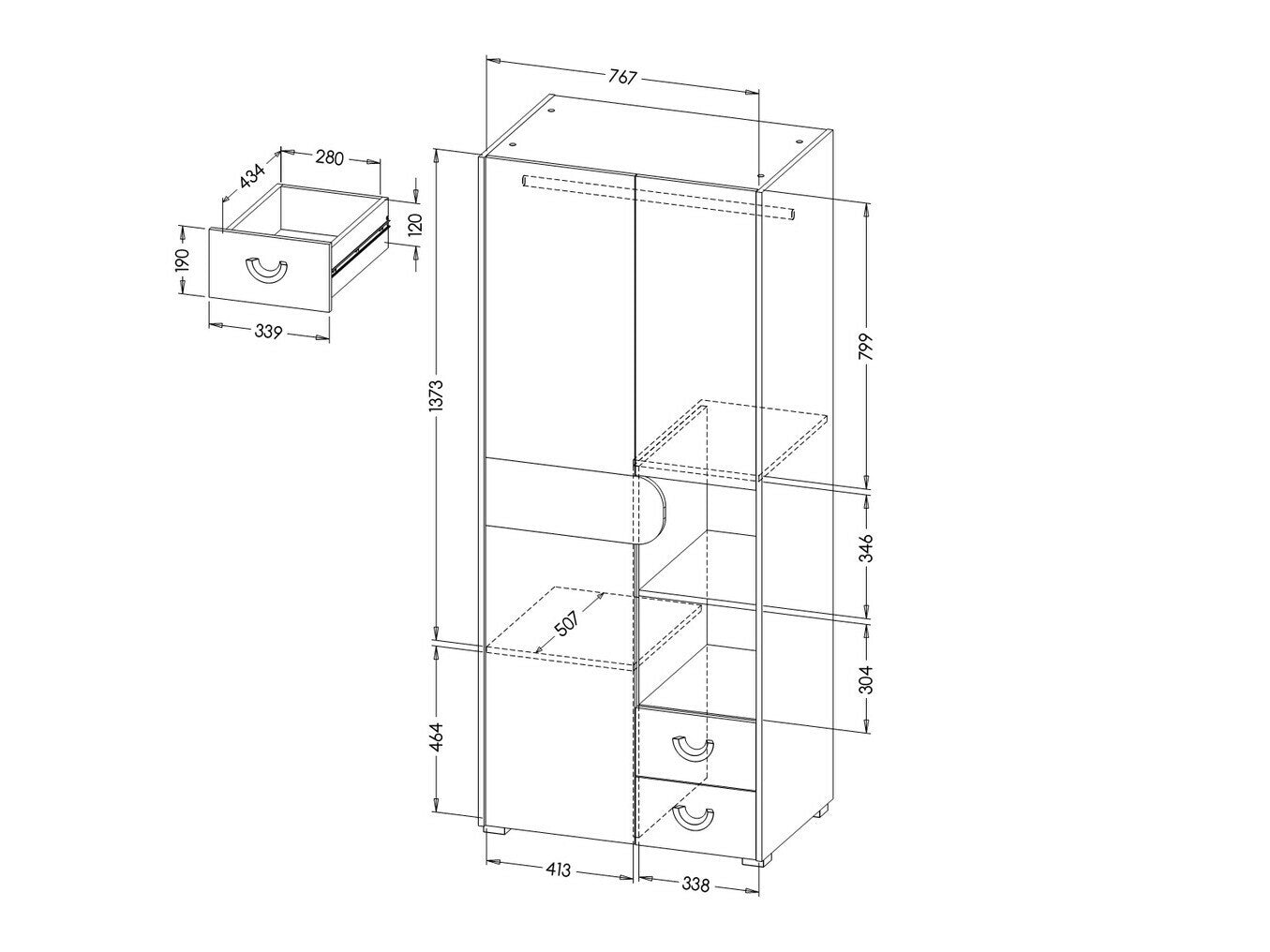 Garderobe Ogden L100