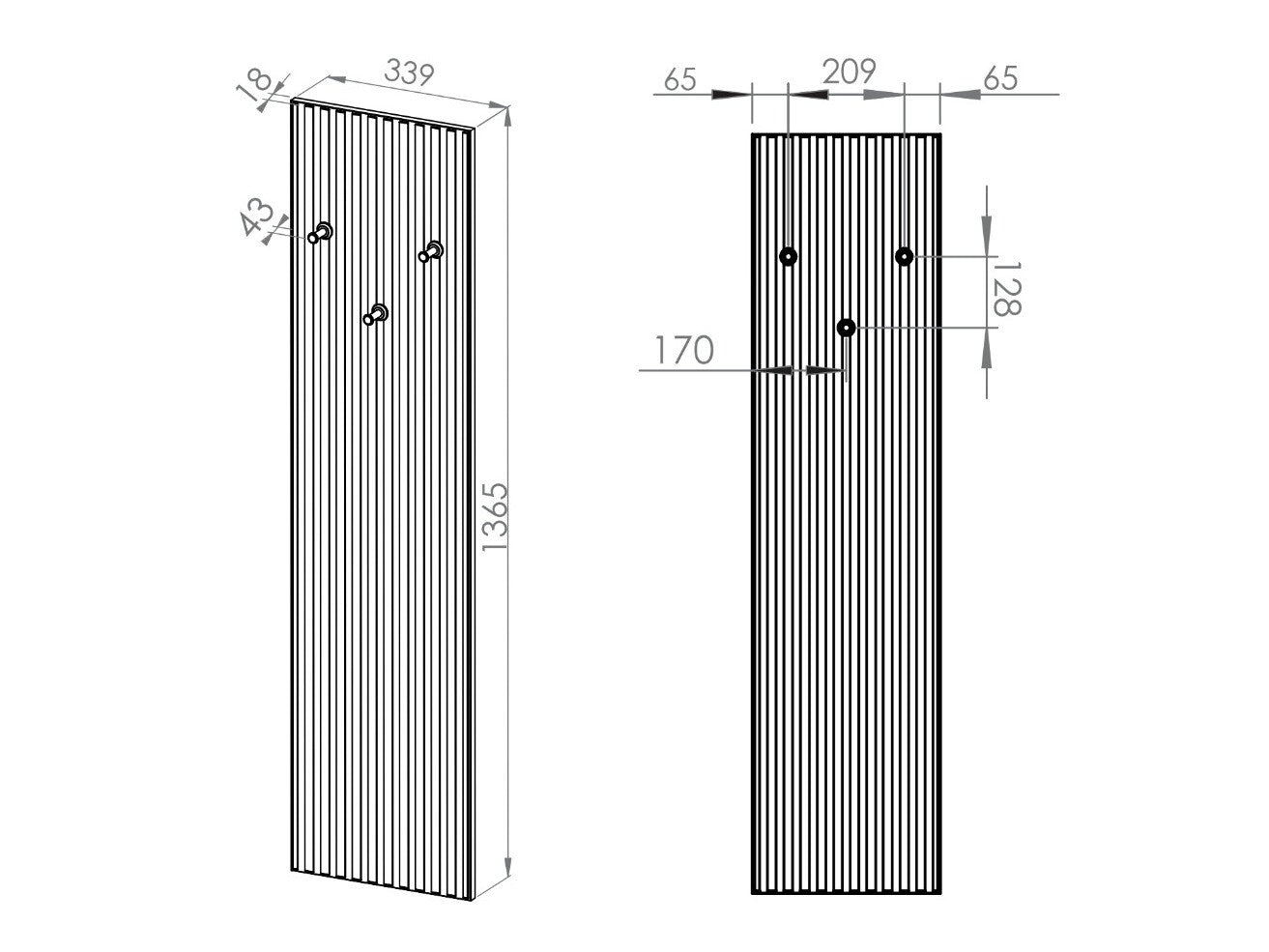 Knagerække Marmeli 118
