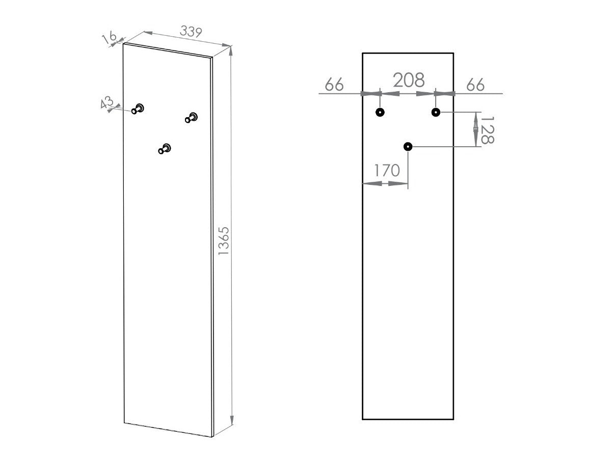 Knagerække Marmeli 119