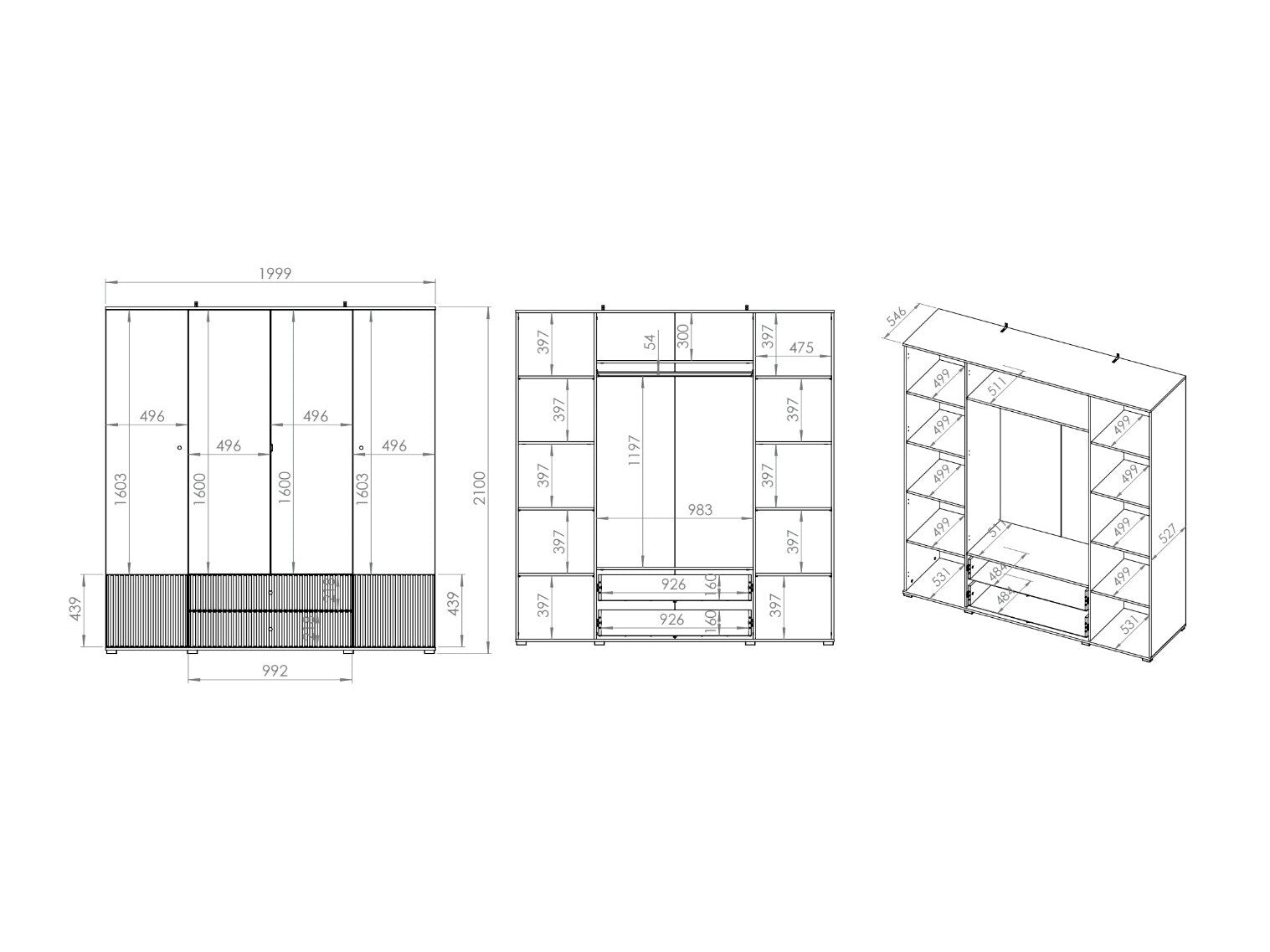 Garderobeskab Marmeli 124
