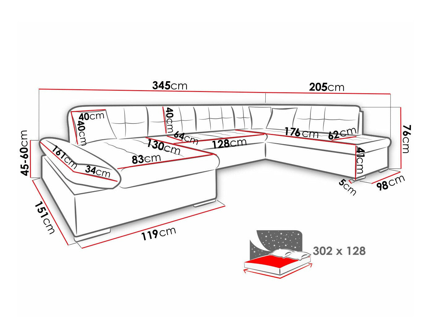 Hjørnesofa Comfivo 173