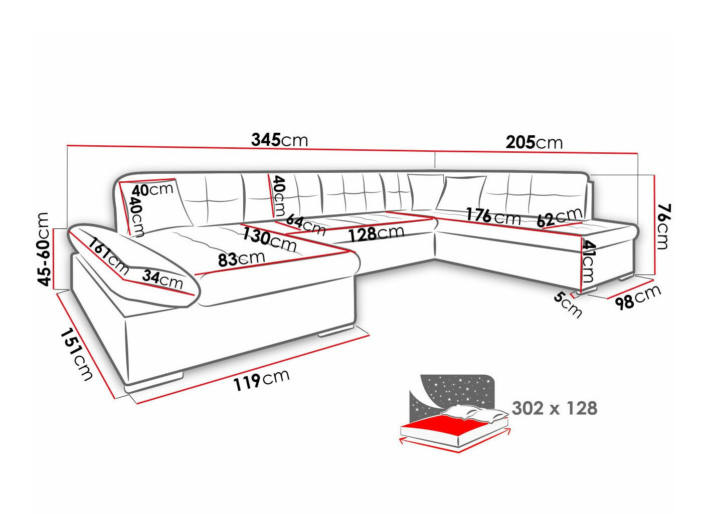 Hjørnesofa Comfivo 173