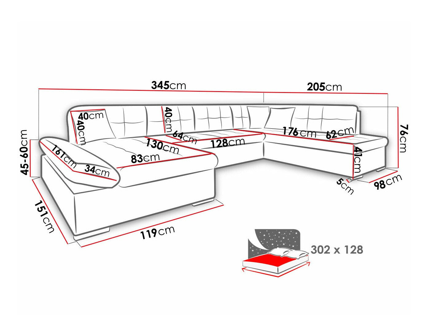 Hjørnesofa Comfivo 173