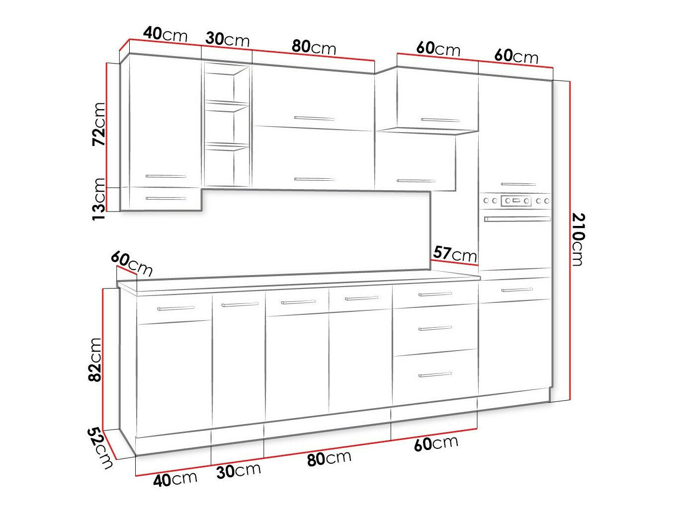 Modulopbygget køkkensæt Wood Dark 129