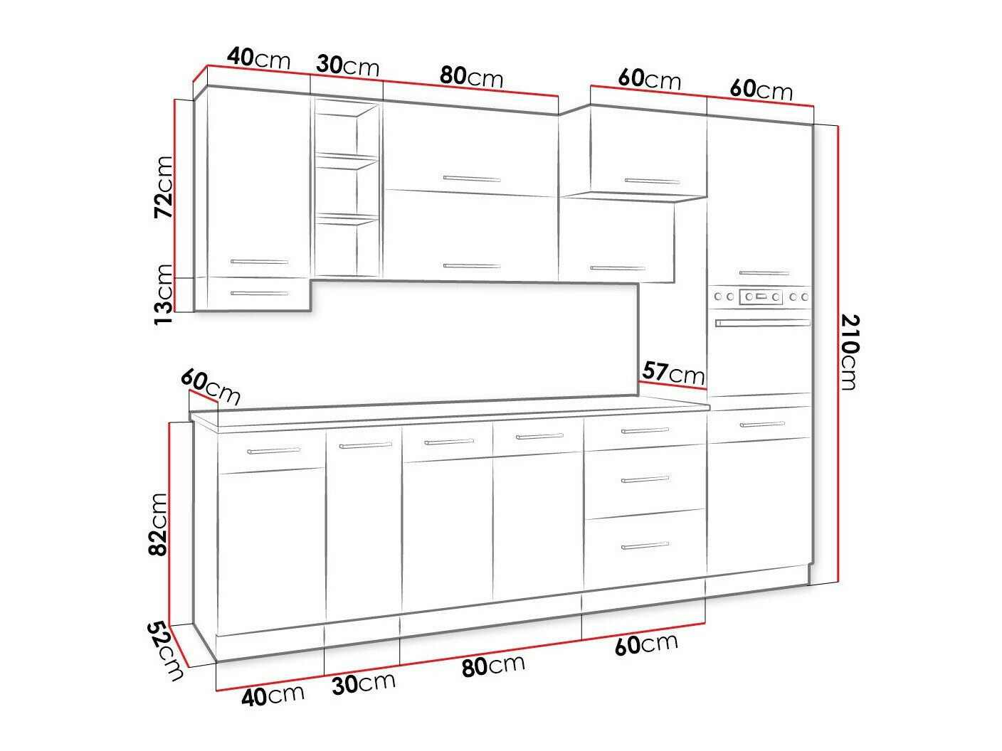 Modulopbygget køkkensæt Wood Dark 129