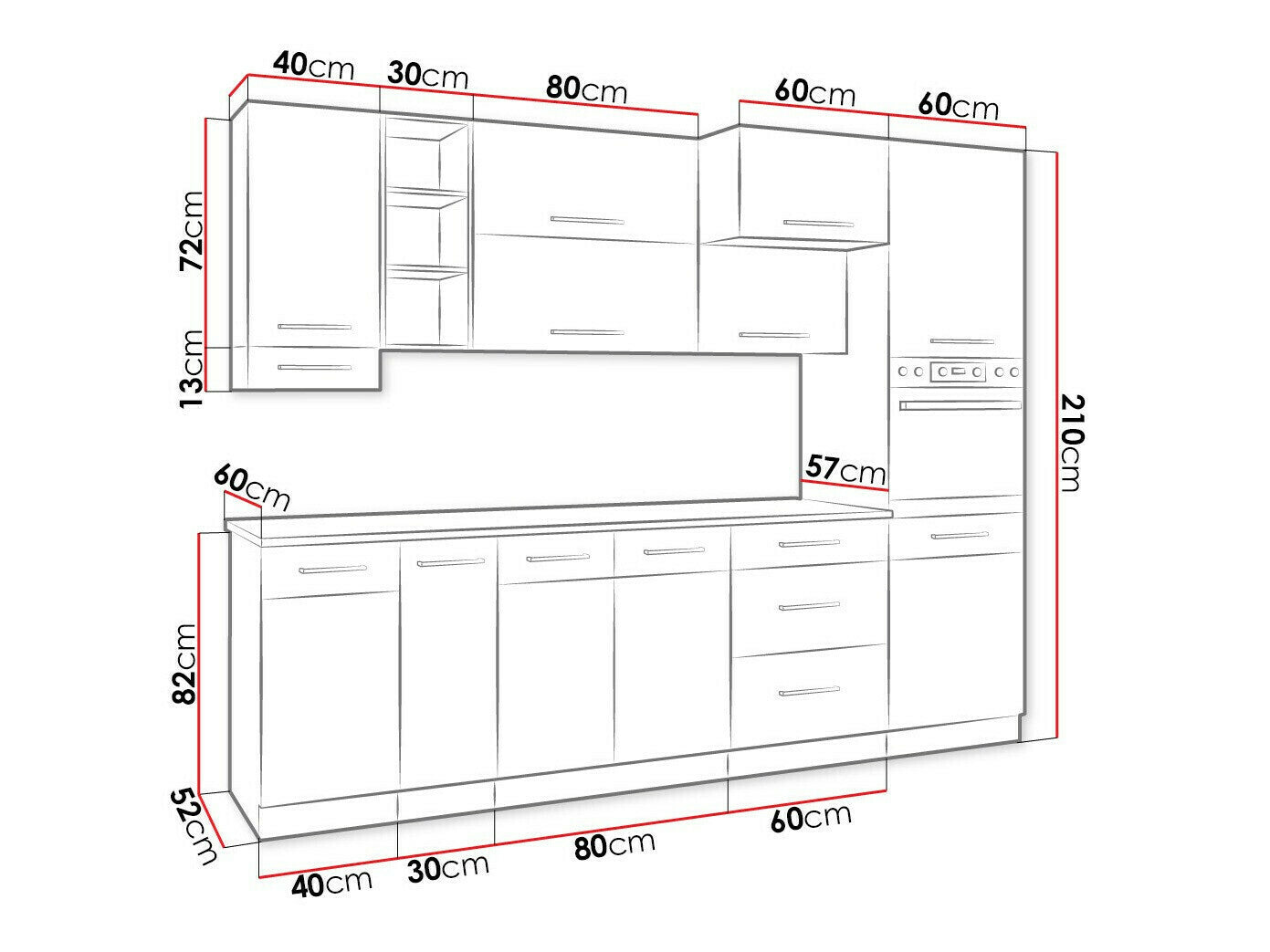 Modulopbygget køkkensæt Wood Dark 129