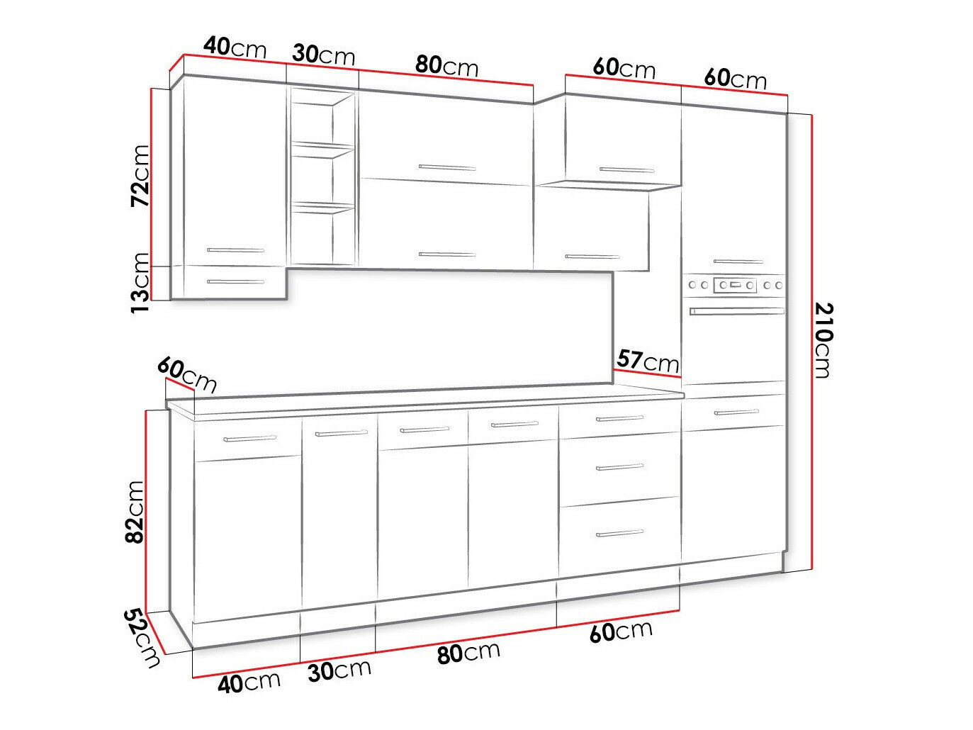 Modulopbygget køkkensæt Wood Dark 129