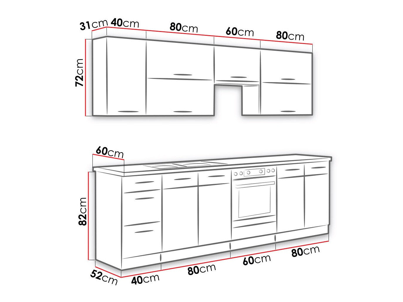 Modulopbygget køkkensæt Wood Dark 128