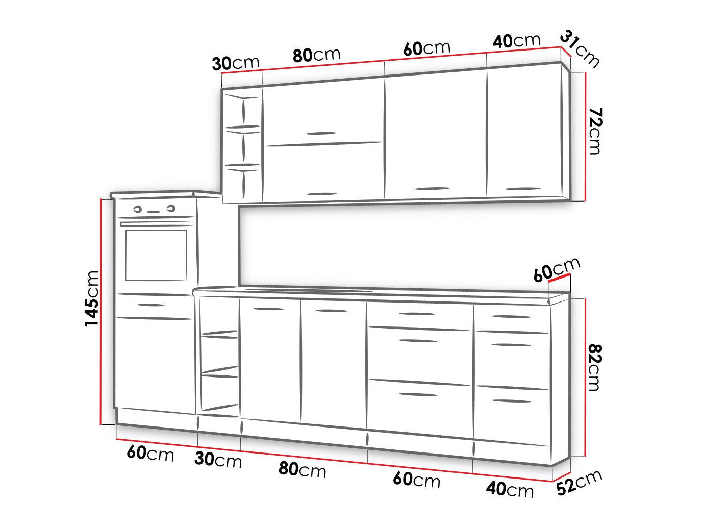 Modulopbygget køkkensæt Wood Grey 137