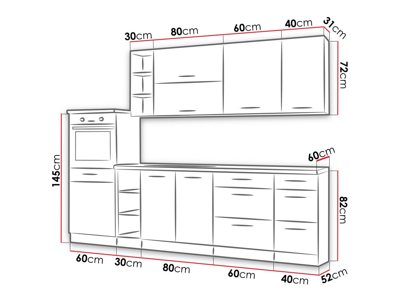 Modulopbygget køkkensæt Wood Grey 137