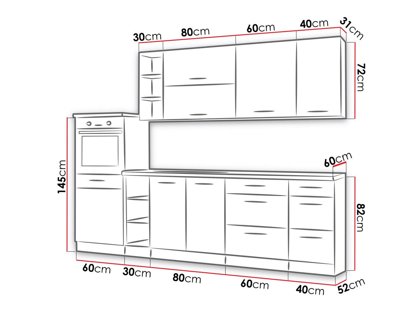 Modulopbygget køkkensæt Wood Grey 137