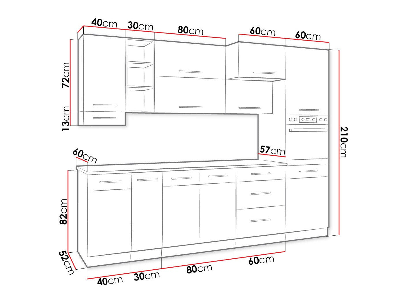 Modulopbygget køkkensæt Wood Grey 136