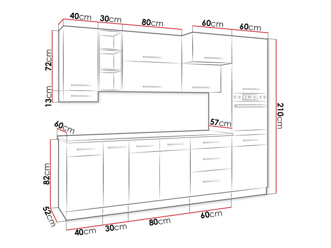 Modulopbygget køkkensæt Wood Grey 136