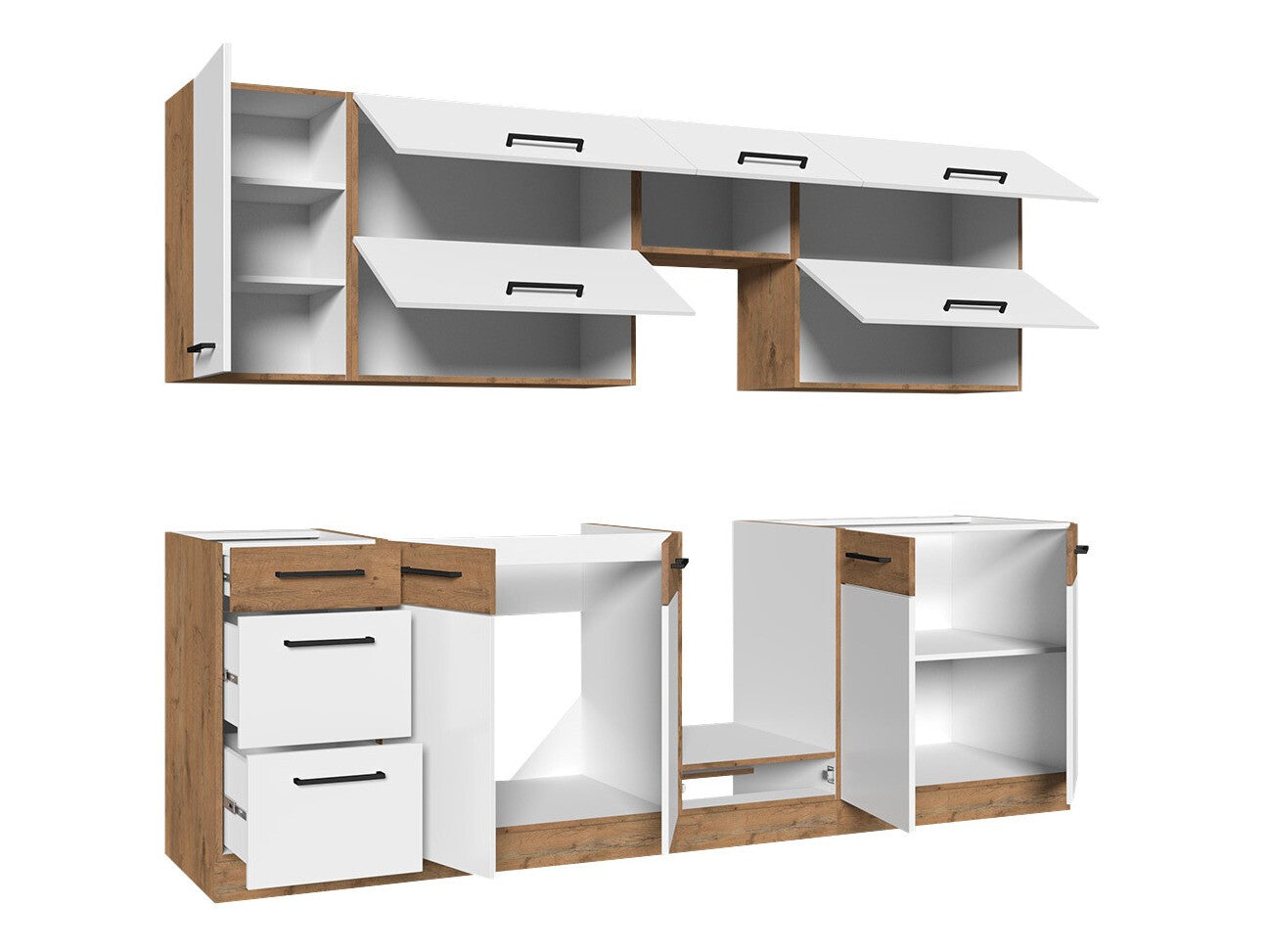 Modulopbygget køkkensæt Wood Grey 135