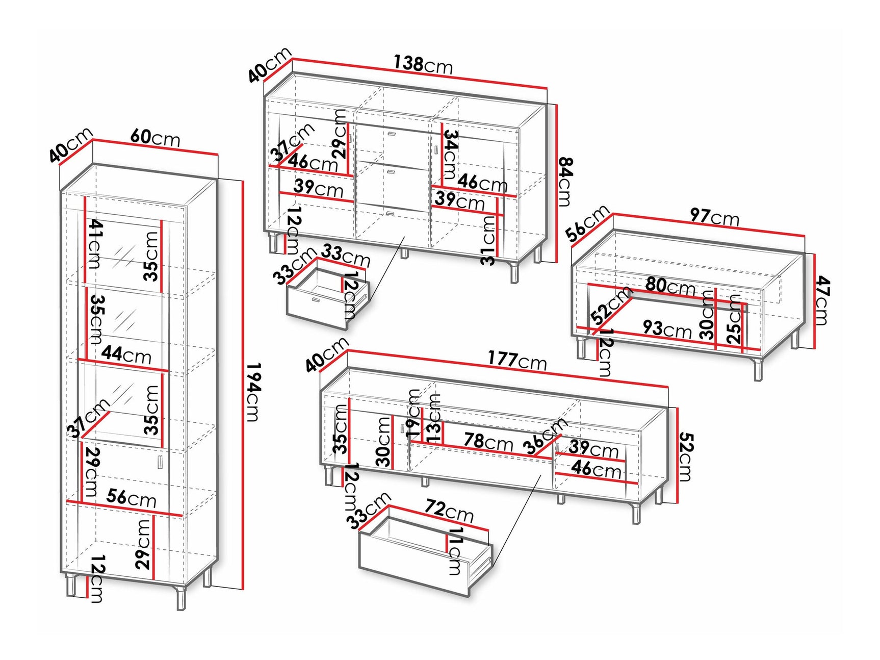 Stuemøbler-sæt Ogden S117