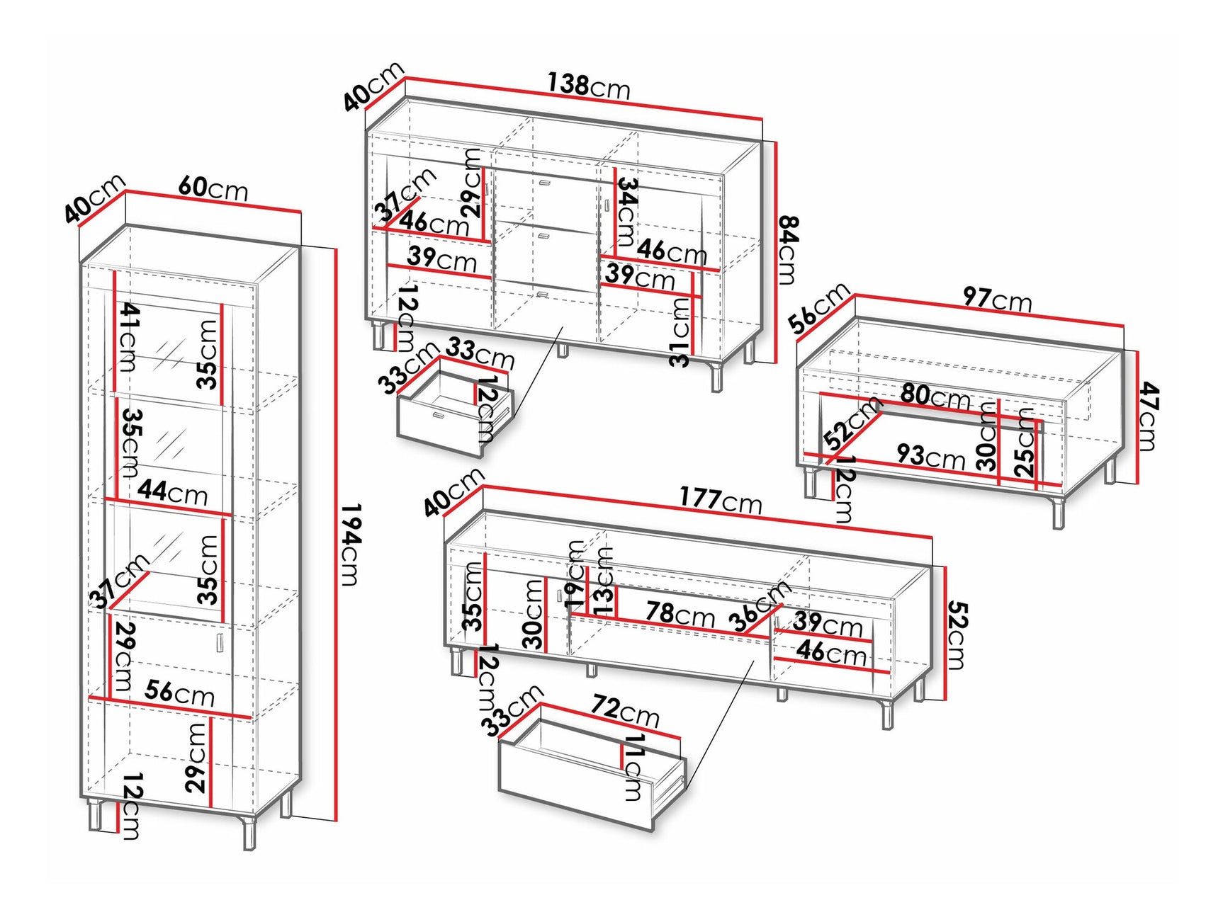 Stuemøbler-sæt Ogden S117
