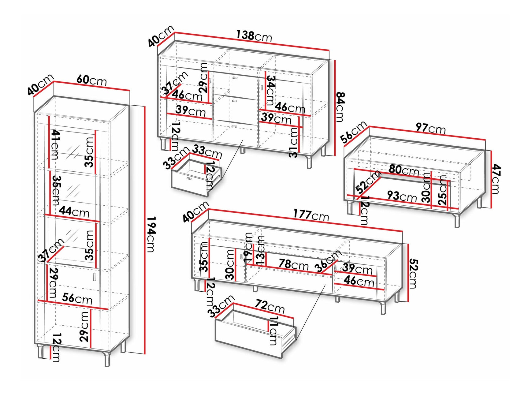 Stuemøbler-sæt Ogden S117