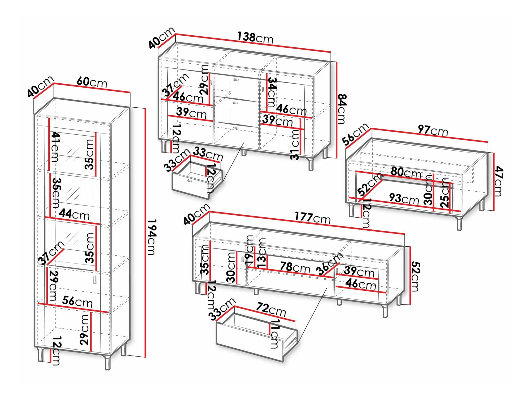 Stuemøbler-sæt Ogden S117