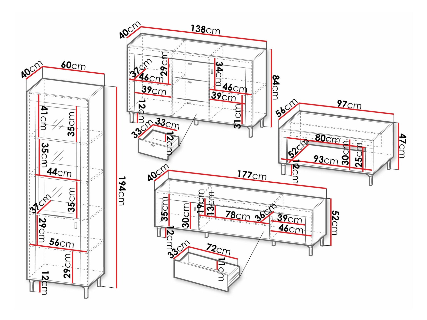 Stuemøbler-sæt Ogden S117