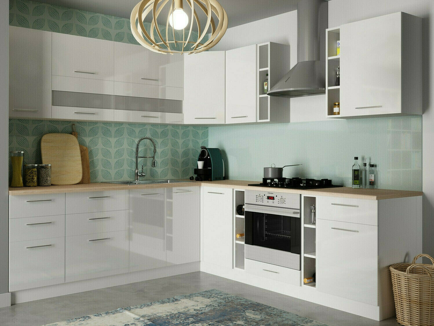 Modulært vægskab Tiffa White 100