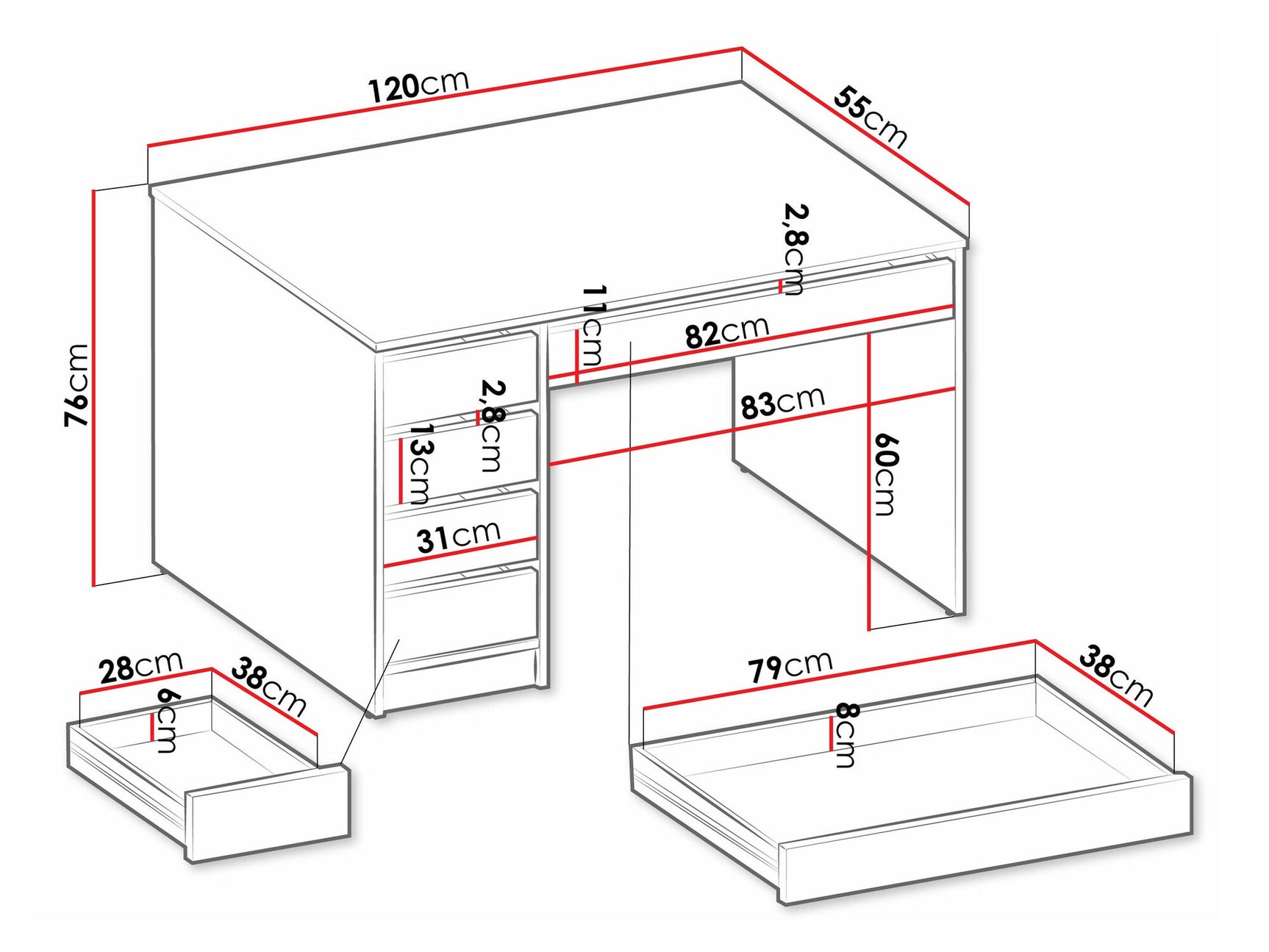 Skrivebord Comfivo 312