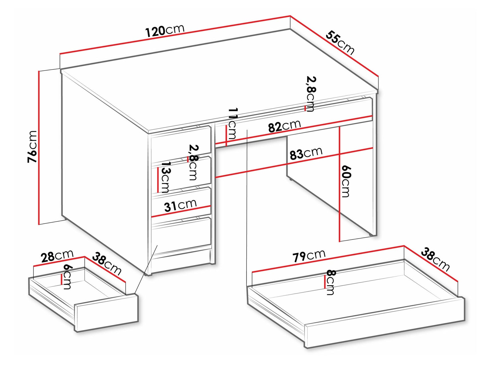 Skrivebord Comfivo 312