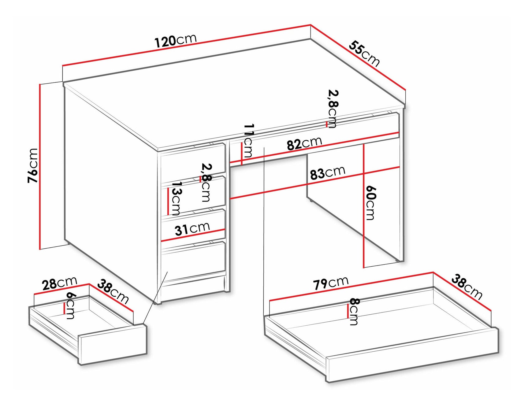 Skrivebord Comfivo 312