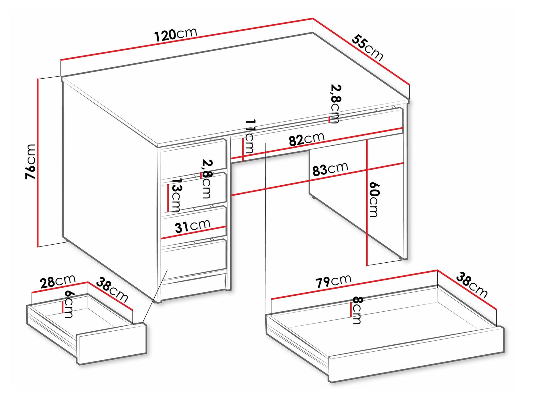 Skrivebord Comfivo 312