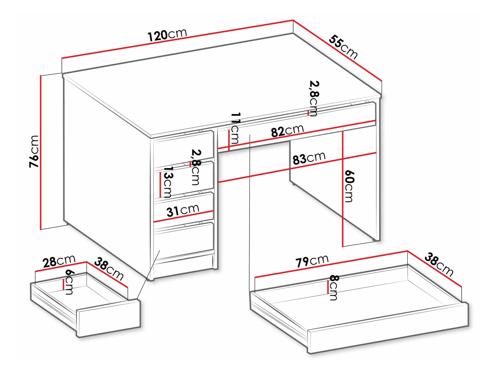 Skrivebord Comfivo 312