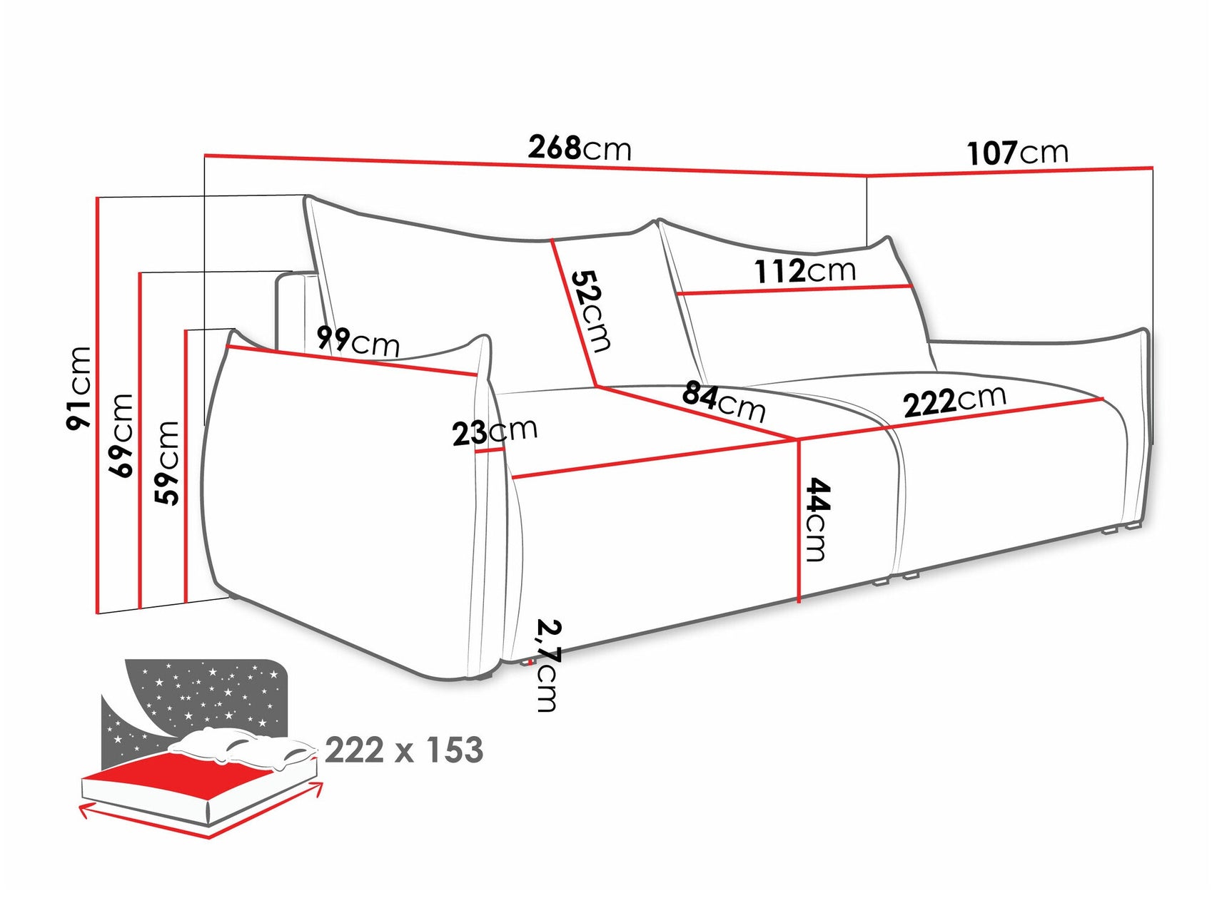 Sovesofa Lincoln 192